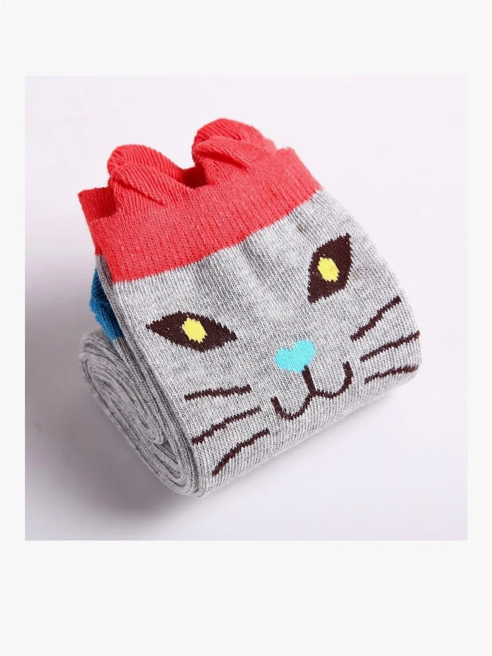 Cute Cat Face Knee High Socks